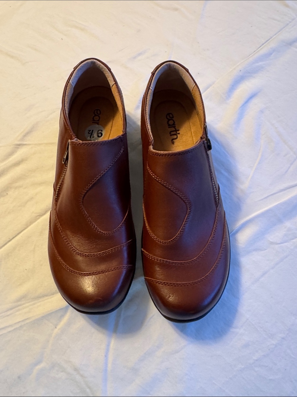Earth Men's Chestnut Brown Leather Slip-On Comfort Loafers
